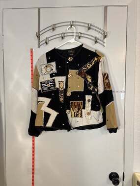 Vintage Allure Petite Small Patchwork Animal Print Wearable Art Jacket